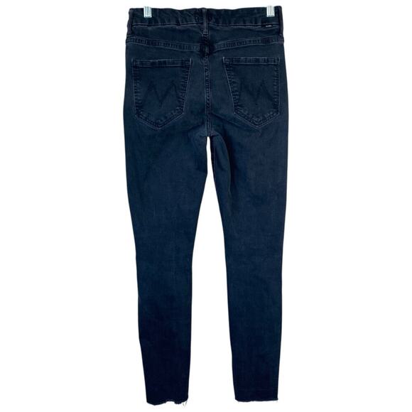 MOTHER The Pixie Ankle Fray Jeans in Not Guilty Washed Black Size 27 Button Fly - Picture 3 of 14